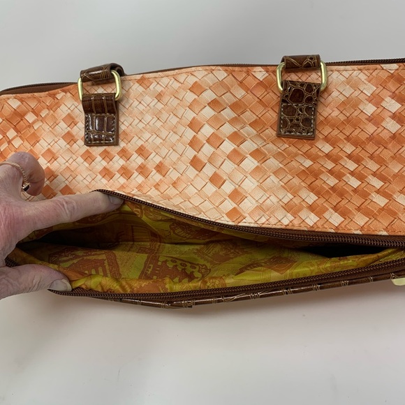 Samantha Brown Tan Orange Woven Wine Cooler Bag - Picture 5 of 13